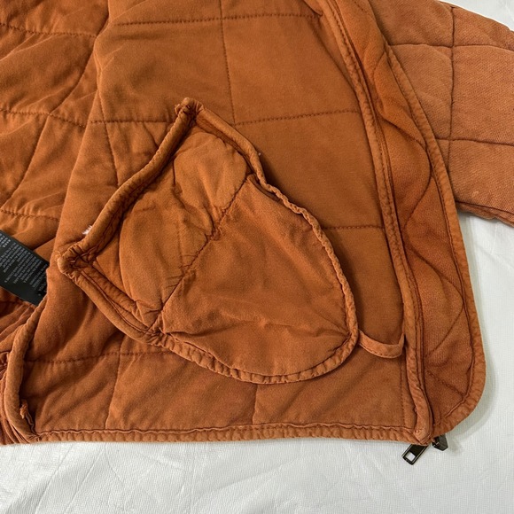 Free People Dolman Quilted Jacket Womens Small Burnt Orange Zip Up Mock Neck - Picture 8 of 11